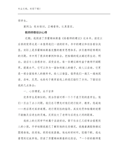 2024年教师师德培训心得优选例文13篇文档选编.docx