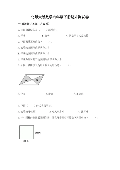 北师大版数学六年级下册期末测试卷（精练）.docx