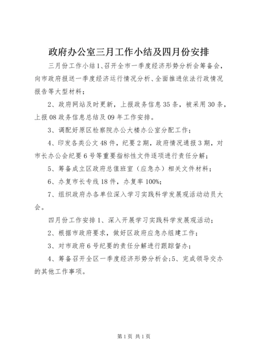 政府办公室三月工作小结及四月份安排.docx