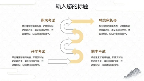 简约中国风水墨画传统文化教学PPT模板