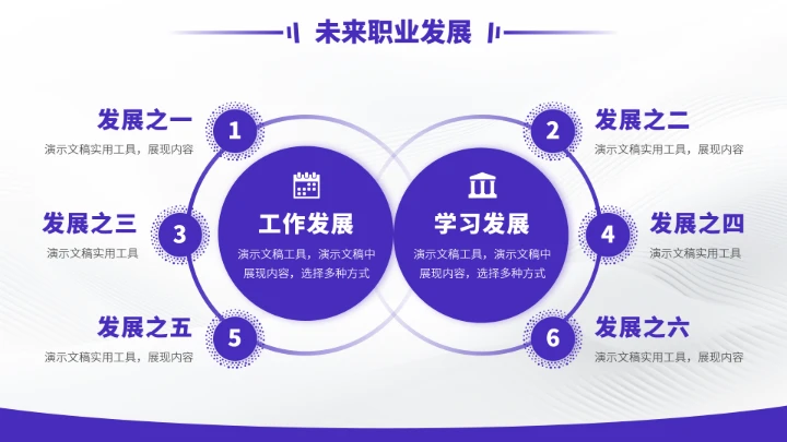 蓝紫色大学生职业生涯规划PPT模板