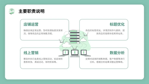 绿色插画风试用期转正答辩PPT模板