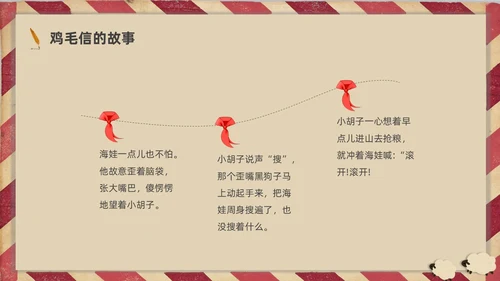插画简约鸡毛信的故事红色经典故事分享PPT课件