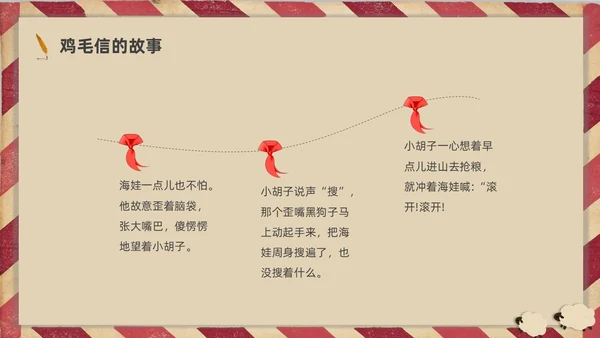 插画简约鸡毛信的故事红色经典故事分享PPT课件