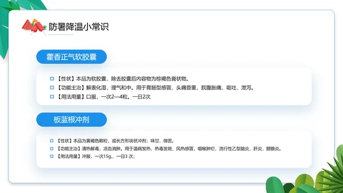 夏季防暑降温小知识通用PPT模板