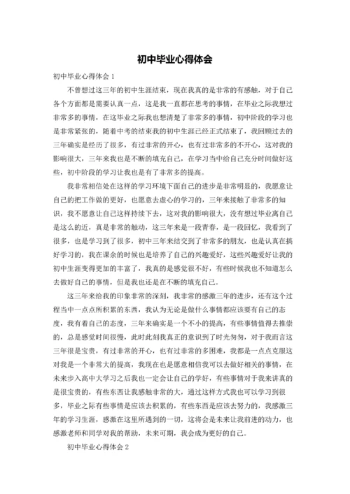 初中毕业心得体会.docx