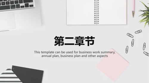 灰白色小清新工作总结PPT模板