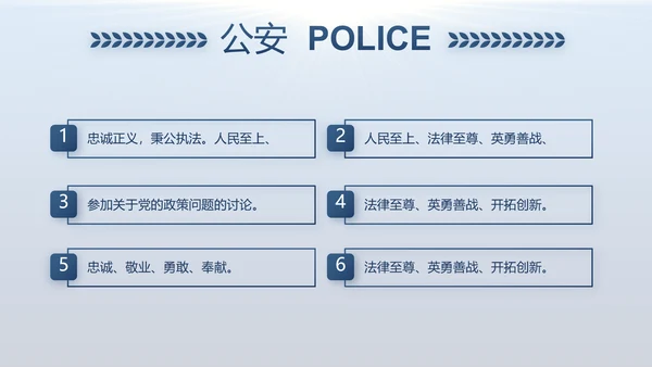 蓝色大气公安警察年度工作计划动态PPT