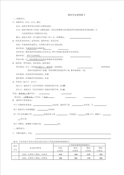 性状显隐性判断学习习题训练