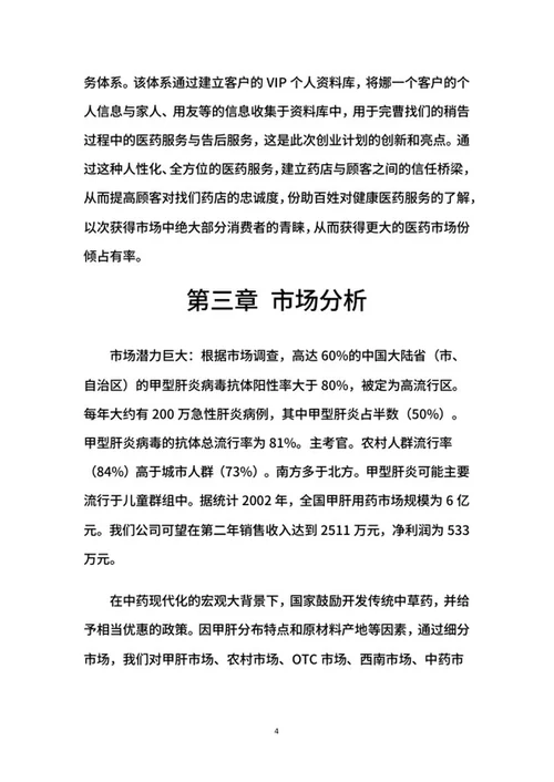 医疗创业计划书word模板