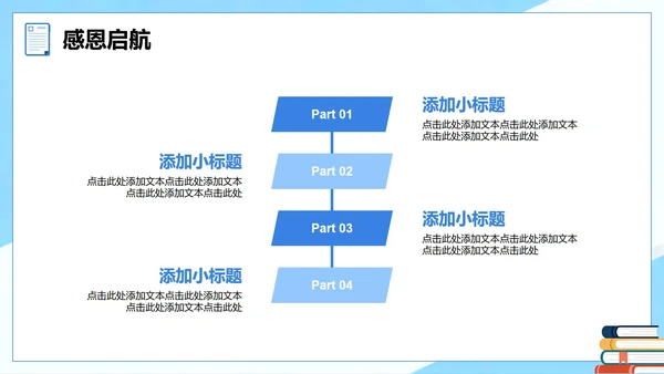 蓝色简约扁平商务风工作实习报告PPT模板