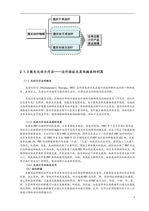 医疗保健用品公司激光医疗项目商业计划书