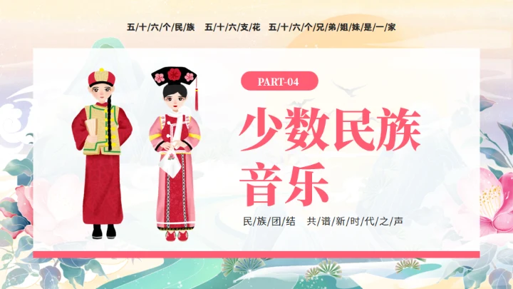 56个民族少数民族介绍通用PPT模板