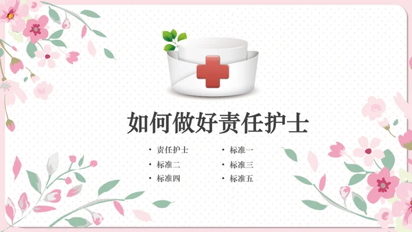实用责任护士粉色清新医疗医学PPT模板