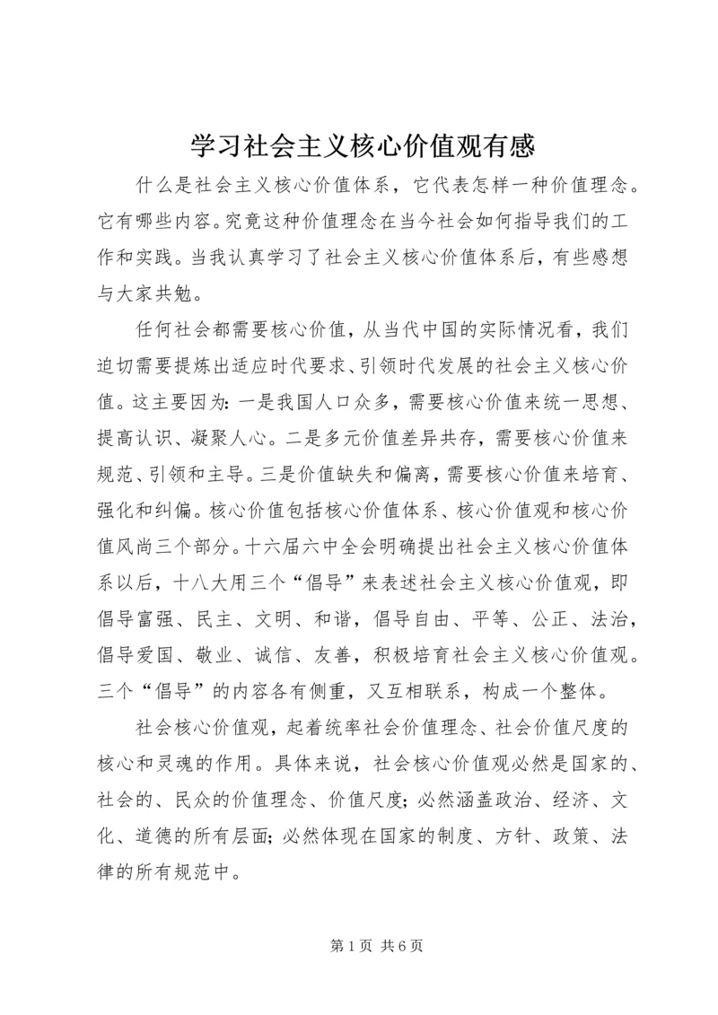 学习社会主义核心价值观有感 (2).docx