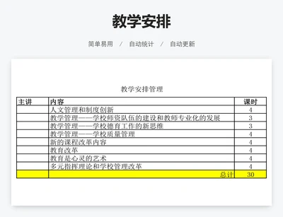 教学安排