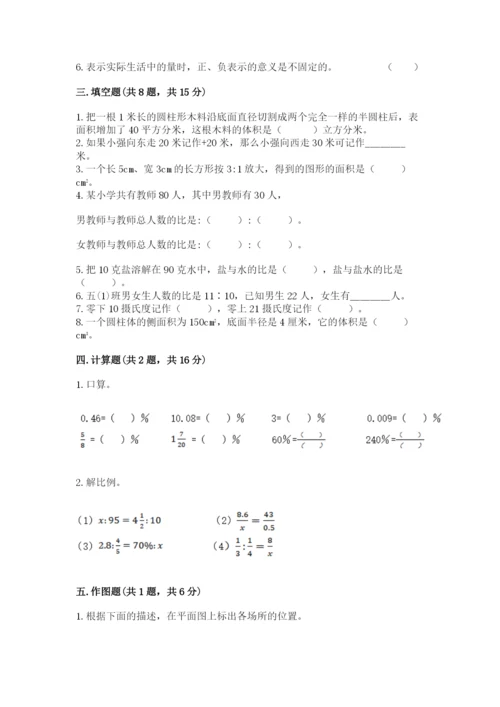 安庆市潜山县六年级下册数学期末测试卷精品.docx