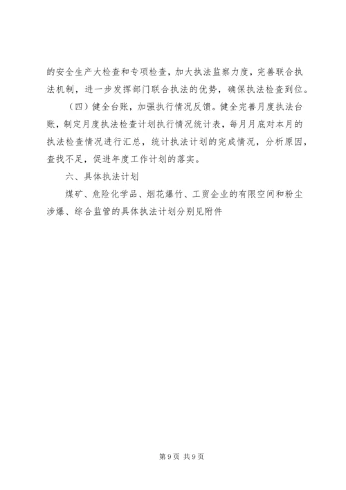 应急管理局安全生产行政执法计划.docx