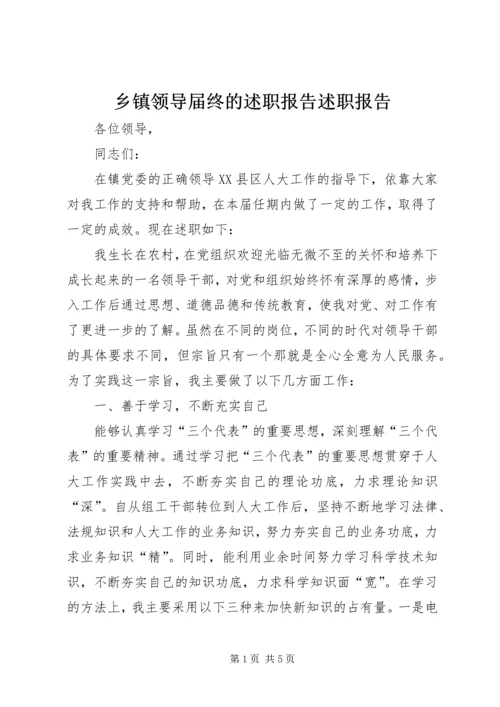 乡镇领导届终的述职报告述职报告.docx