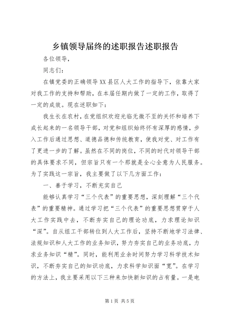 乡镇领导届终的述职报告述职报告.docx