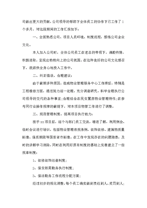 项目经理试用期工作总结三篇
