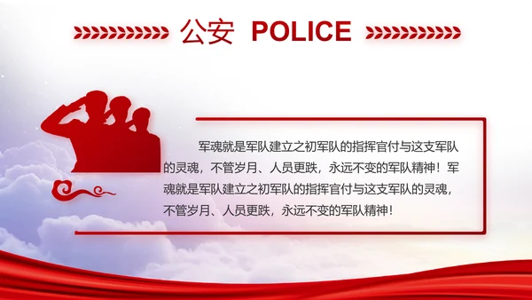 红色大气公安警察年终工作总结PPT