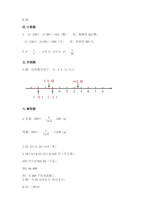 洛阳市吉利区六年级下册数学期末测试卷及一套参考答案.docx