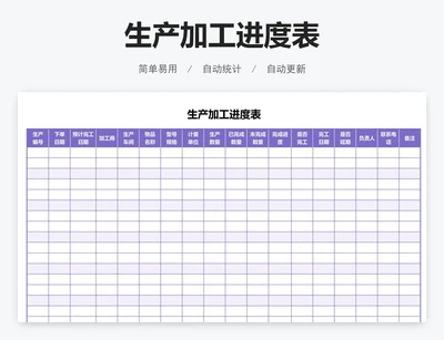 生产加工进度表