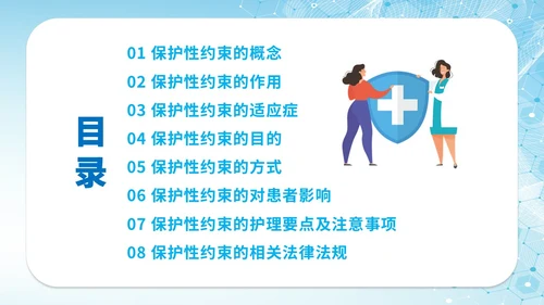 简约科技医疗医院医生护士精神科保护性约束培训课件模板护理医疗