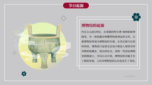 简约古典实景世界博物馆日节日科普PPT模板