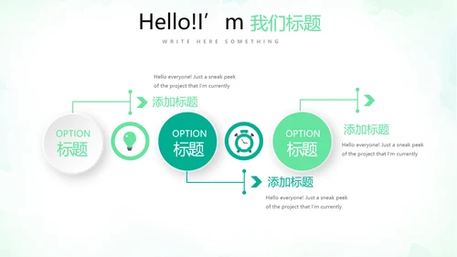 绿色小清新微立体工作述职报告PPT动态模板