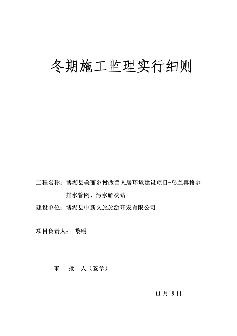 冬季综合施工监理实施标准细则要点.docx