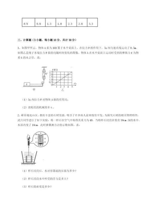 小卷练透广东深圳市高级中学物理八年级下册期末考试专项攻克试卷（解析版）.docx