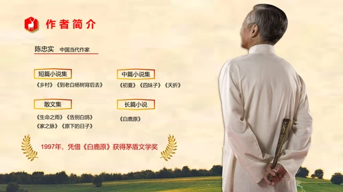 陈忠实《白鹿原》读书分享PPT模板