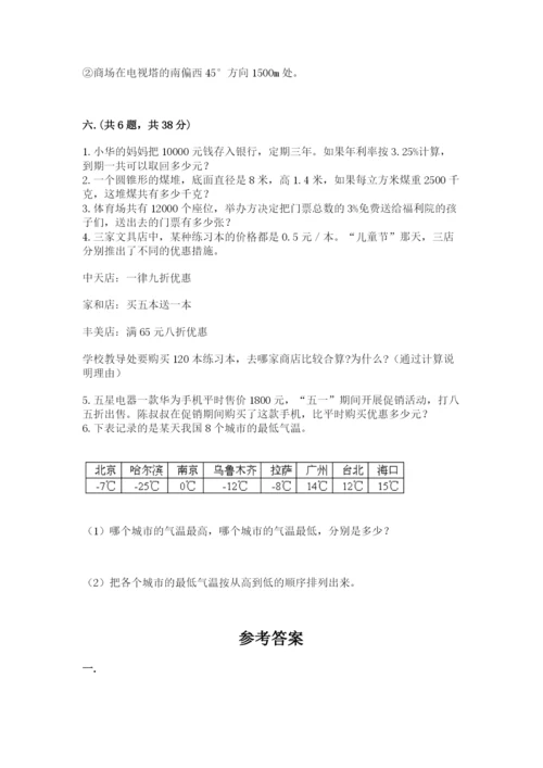 小学六年级数学摸底考试题精品（能力提升）.docx