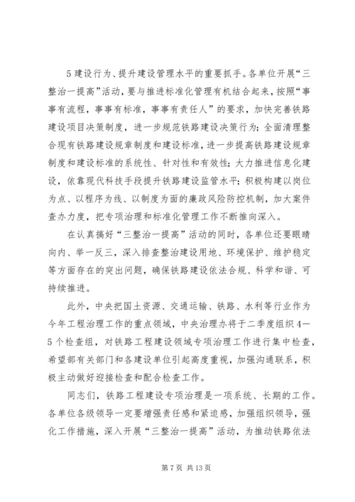 卢春房铁路工程建设专项治理工作电视电话会议讲话大全.docx