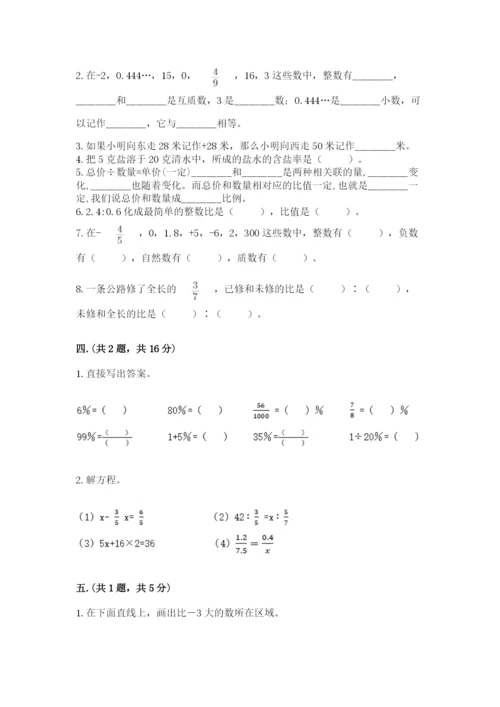 人教版六年级数学小升初试卷含答案【培优a卷】.docx