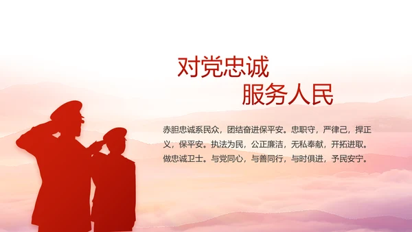 红色大气公安警察风采展示动态PPT
