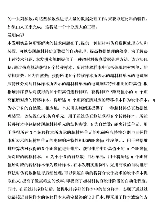 一种超材料仿真数据处理方法和装置的制作方法