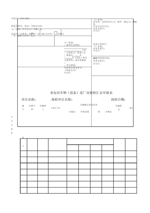 项目管理手册表格外部版