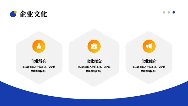 蓝橙混搭国企宣传通用PPT模板