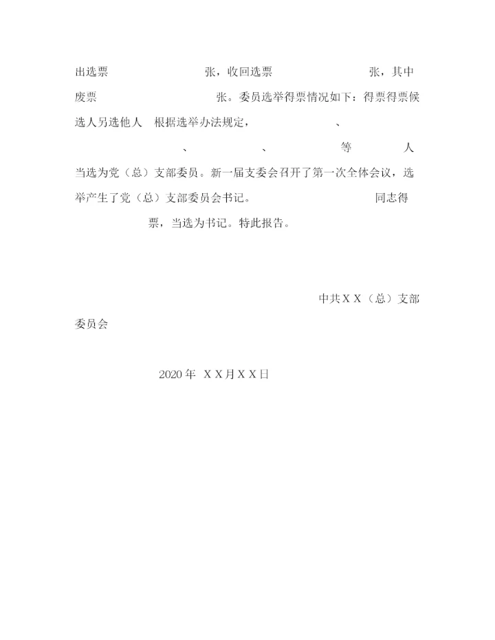 精编之年党支部换届材料模板.docx