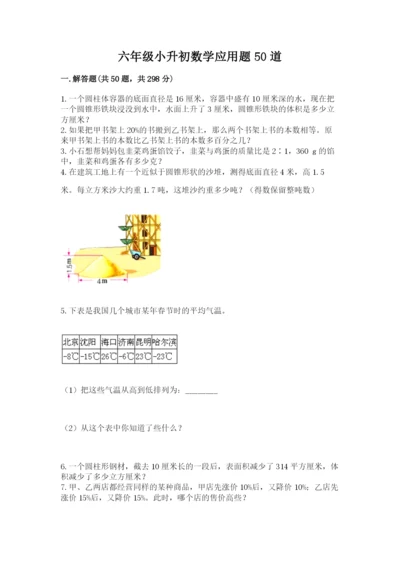 六年级小升初数学应用题50道及完整答案（夺冠系列）.docx