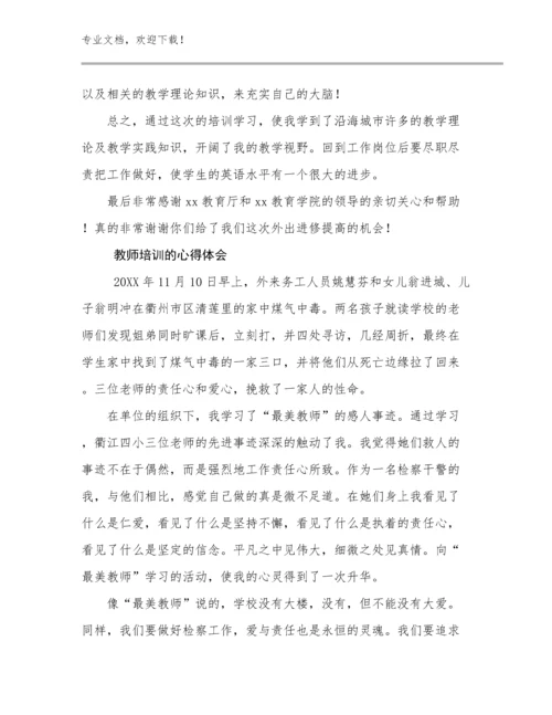 教师培训的心得体会例文28篇文档选编.docx