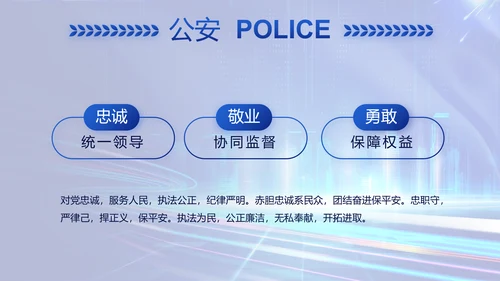 蓝色大气公安警察年终工作总结PPT