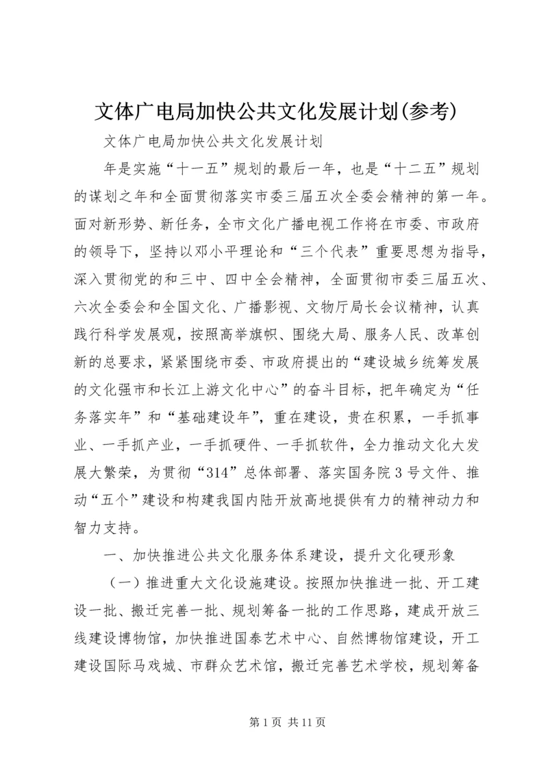 文体广电局加快公共文化发展计划(参考).docx