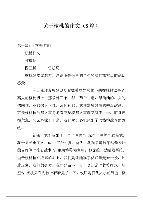 关于核桃的作文（5篇）