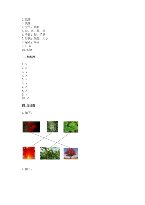 教科版一年级上册科学期末测试卷及答案（有一套）.docx