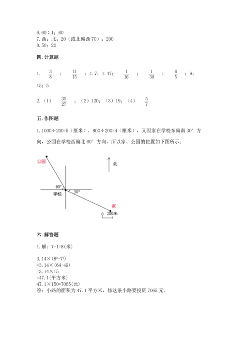 小学六年级上册数学期末考试卷及答案（名校卷）.docx