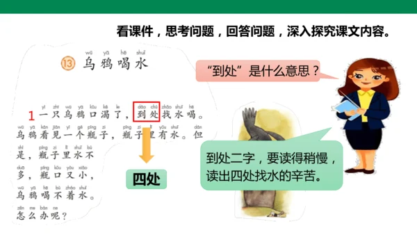 部编1A 第8单元 第6课 乌鸦喝水（2）课件